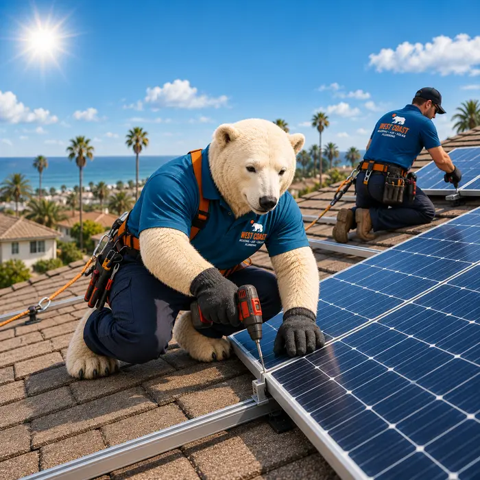 Rooftop solar panels on a San Diego County home